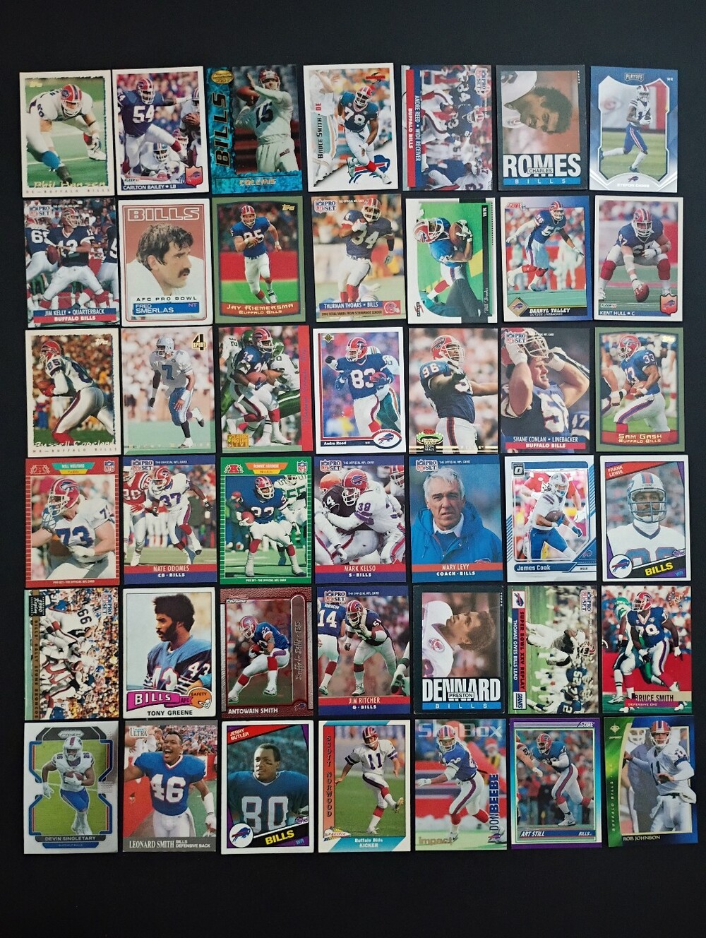 42 Buffalo Bills Football Cards James Cook Thurman Thomas Jim Kelly Smith Diggs